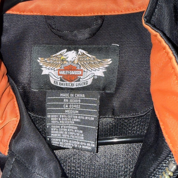 Harley-Davidson Women’s Black Jacket with Orange Stripes - Picture 2 of 2